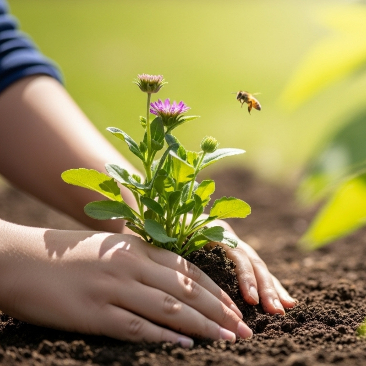 Metro Prep Impact students in the garden
